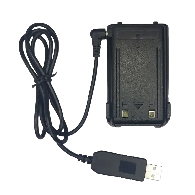 Black baofeng uv-10r battery charger with usb cable for rechargeable 4800mah walkie talkie battery pack