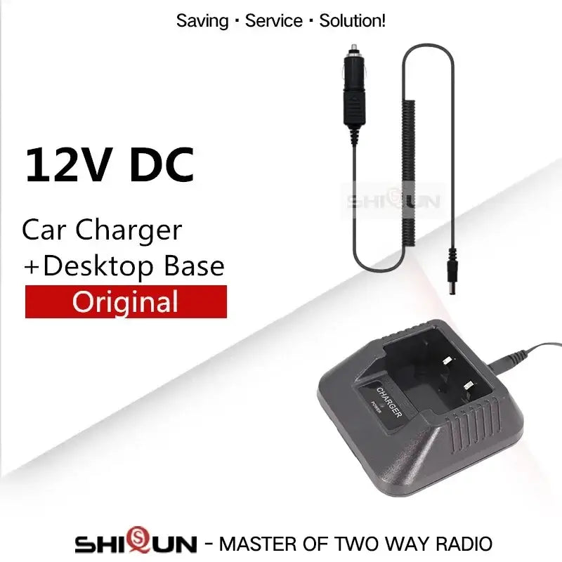 Black plastic 12v dc uv-5r desktop charger with base for baofeng walkie talkie and charger hot use