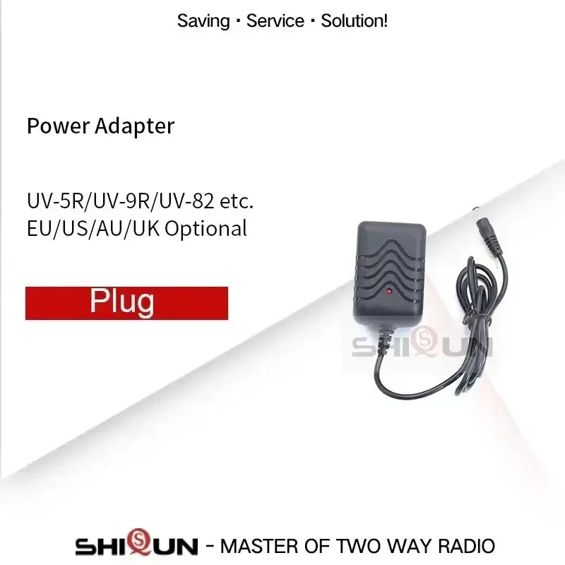 Black plastic uv-5r desktop charger with coiled cable and red indicator light for baofeng walkie talkie charger hot use