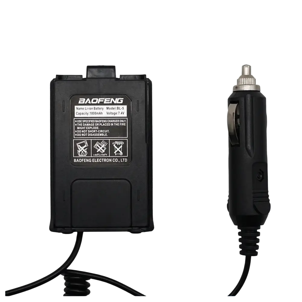 Black baofeng bl-5 li-ion battery 1800mah with matching black uv5r car charger walkie talkie accessories kit