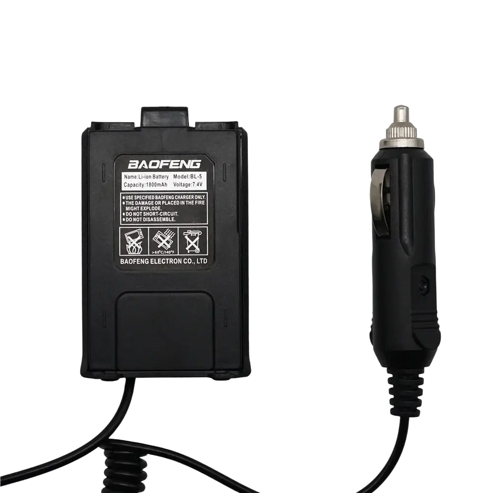 Black baofeng bl-5 lithium-ion battery with coiled cable and car charger adapter for uv5r walkie talkie accessories