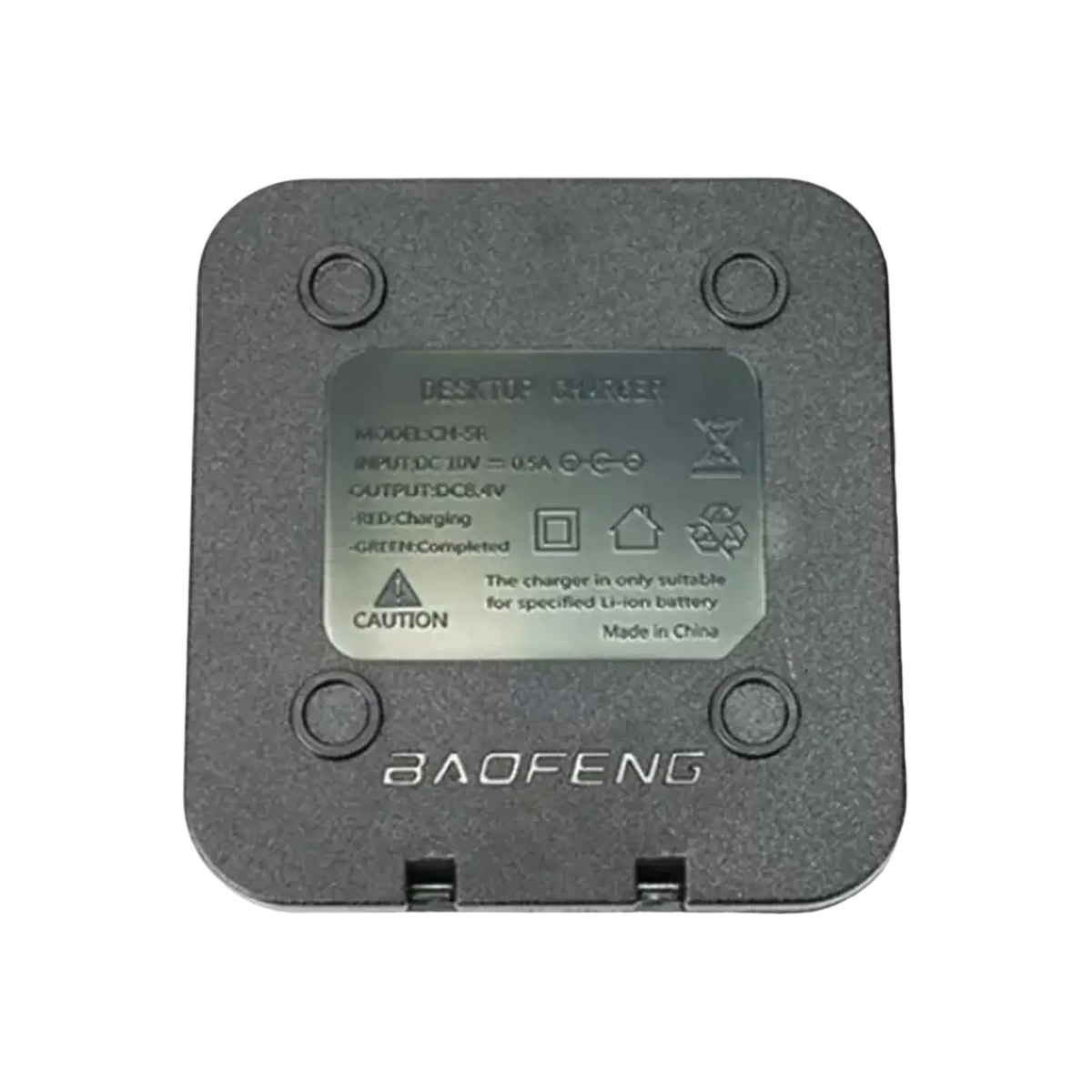 Black matte uv5r li-ion charger with silver label for baofeng walkie talkie technical specifications