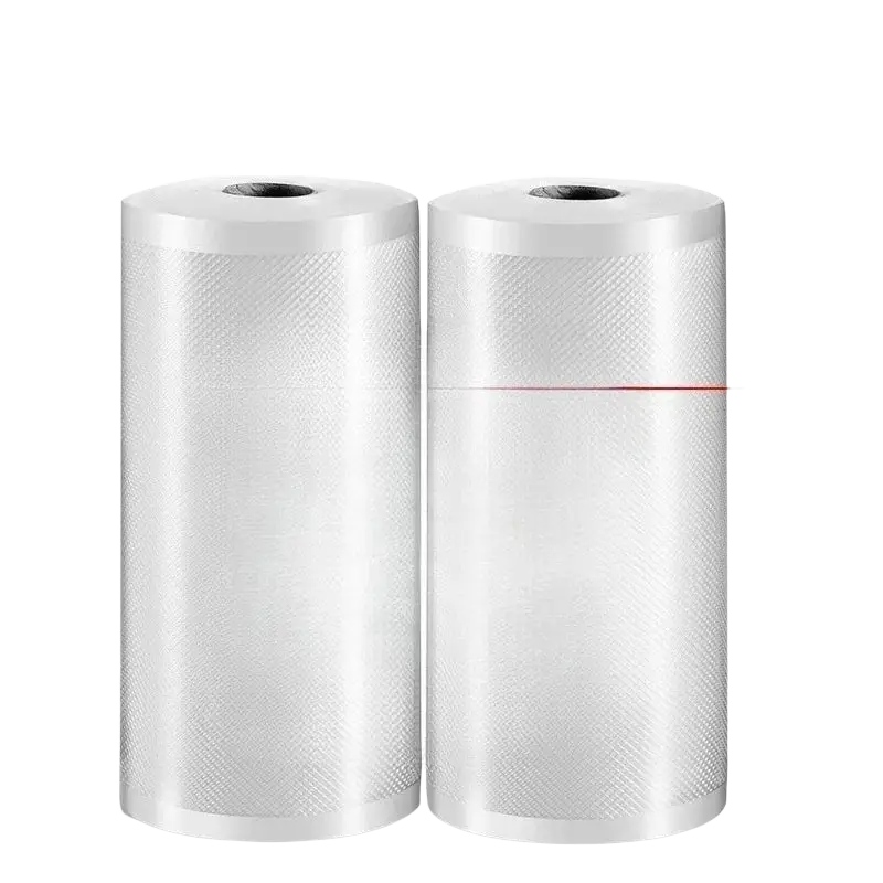 Two transparent textured vacuum sealer bags 20x1500cm roll for food vacuum storage and preservation