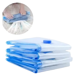 Set of five blue and white vacuum storage bags made of pa+pe material measuring 60x80cm for efficient storage