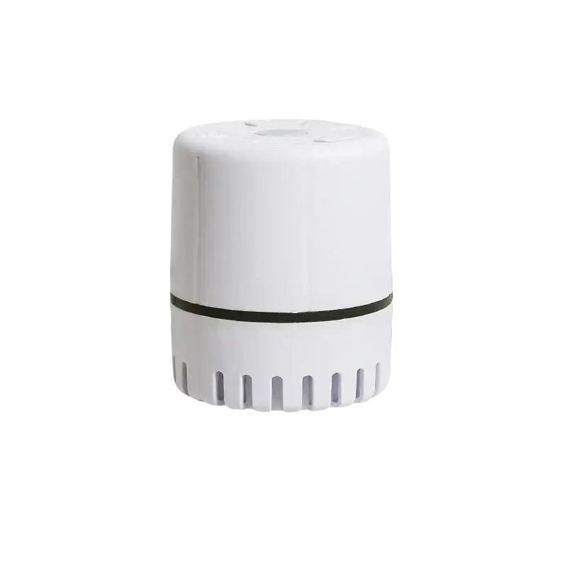 White cylindrical electric vacuum pump with black vented base for pa+pe material vacuum storage bags space saving use