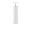 White manual air extraction pump with t-shaped handle for vacuum storage bags made of pa+pe composite material
