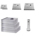 Set of three silver reusable waterproof storage bags with sizes s m l and a rechargeable pump for vacuum storage