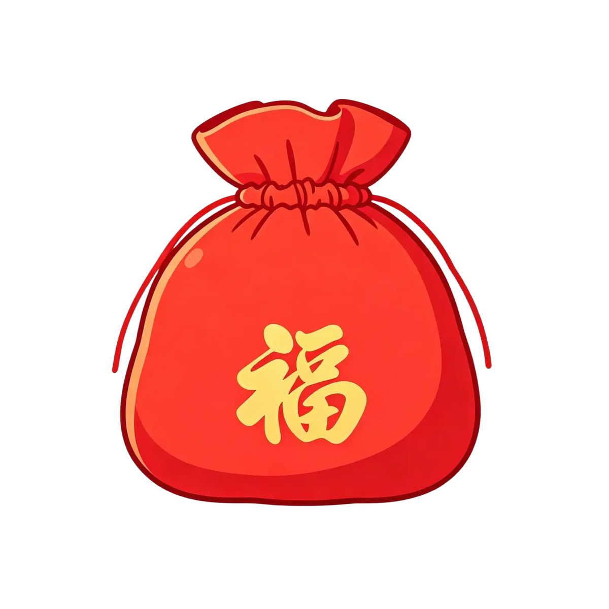 Valentine owl metal cutting dies and stamps featuring a vibrant red drawstring money bag with golden chinese character fu embroidered on front