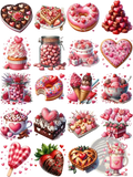 Heart-shaped chocolate truffles in a decorative heart box with rose accents for valentine stickers craft supplies