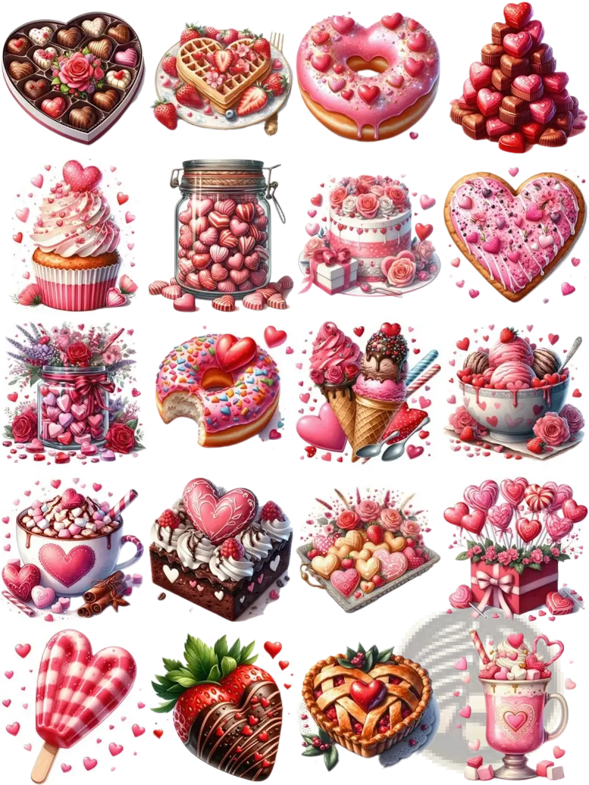 Heart-shaped chocolate truffles in a decorative heart box with rose accents for valentine stickers craft supplies