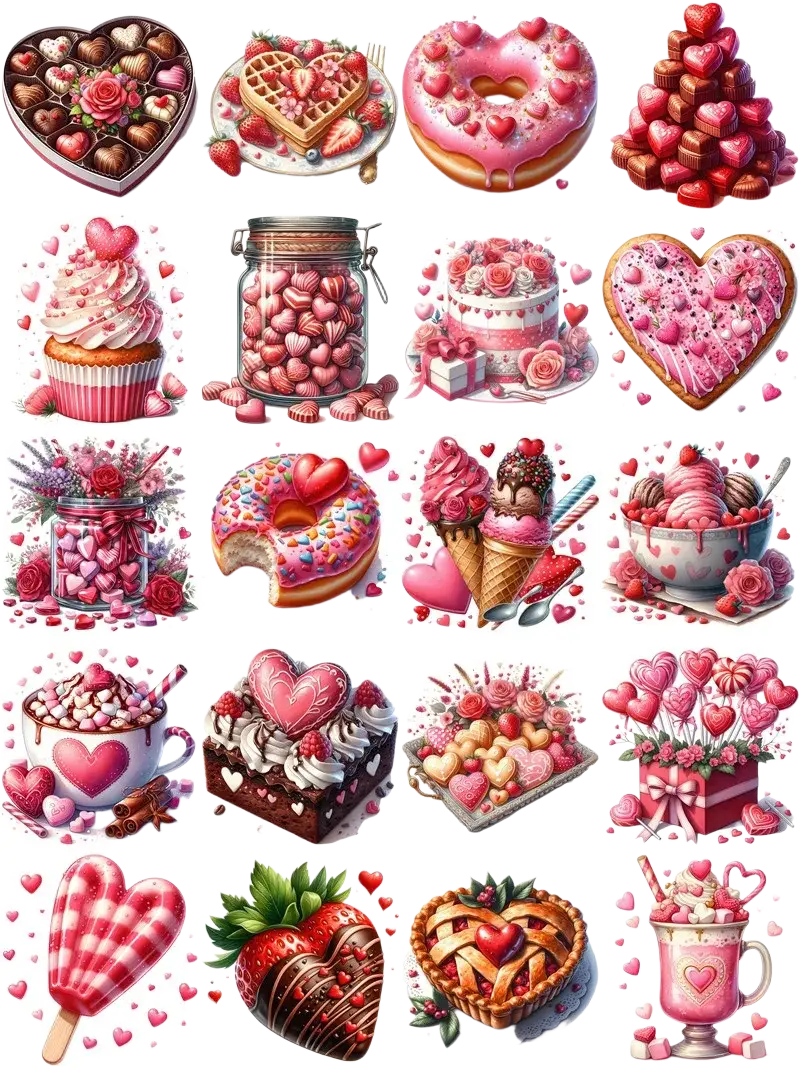 Heart-shaped chocolate truffles in a decorative heart box with rose accents for valentine stickers craft supplies