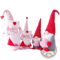 Valentine’s Day gnome plush Rudolph doll ornament with red and white heart-patterned hat and fluffy beard