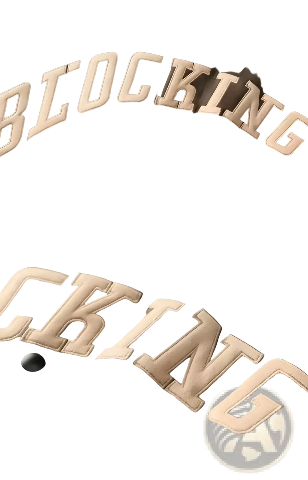 Brown varsity jacket Korean style loose casual top with cream embroidered blocking lettering and black buttons