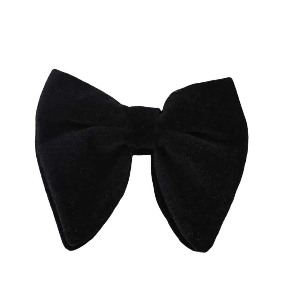 Black velvet bow tie with classic symmetrical design for formal neckwear gift