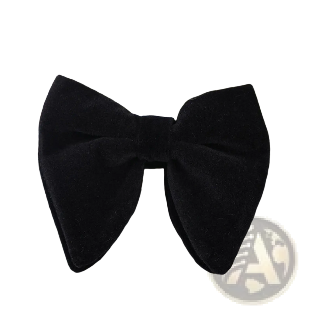 Black velvet bow tie with classic symmetrical design for formal neckwear gift