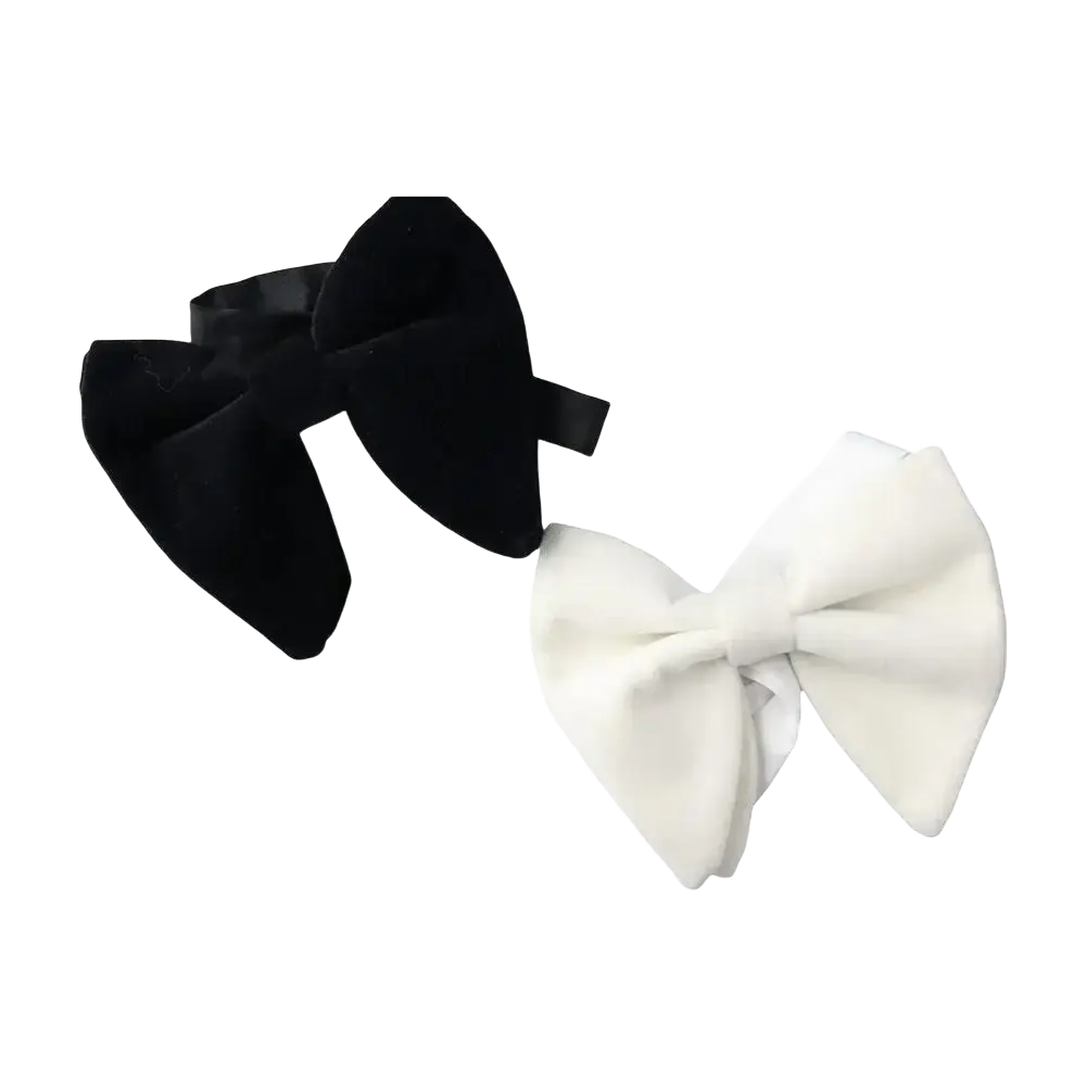Black and white velvet bow ties formal neckwear made of soft velvet ideal as a gift for elegant occasions