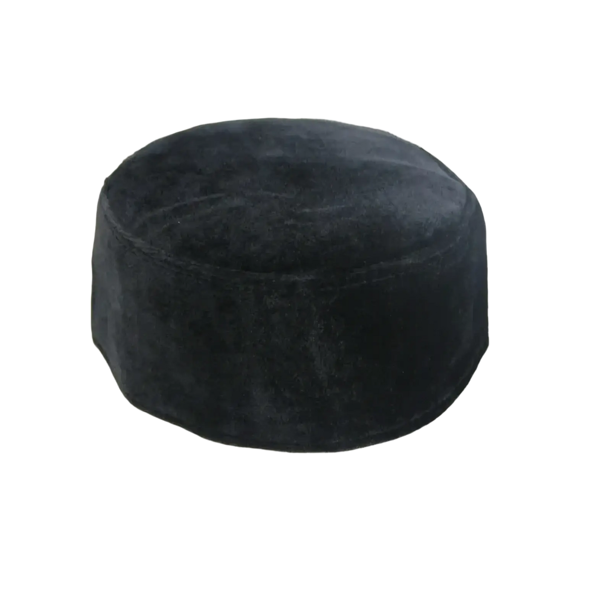 Black velvet skull cap made of warm velvet ideal for winter use as an islamic muslim prayer hat