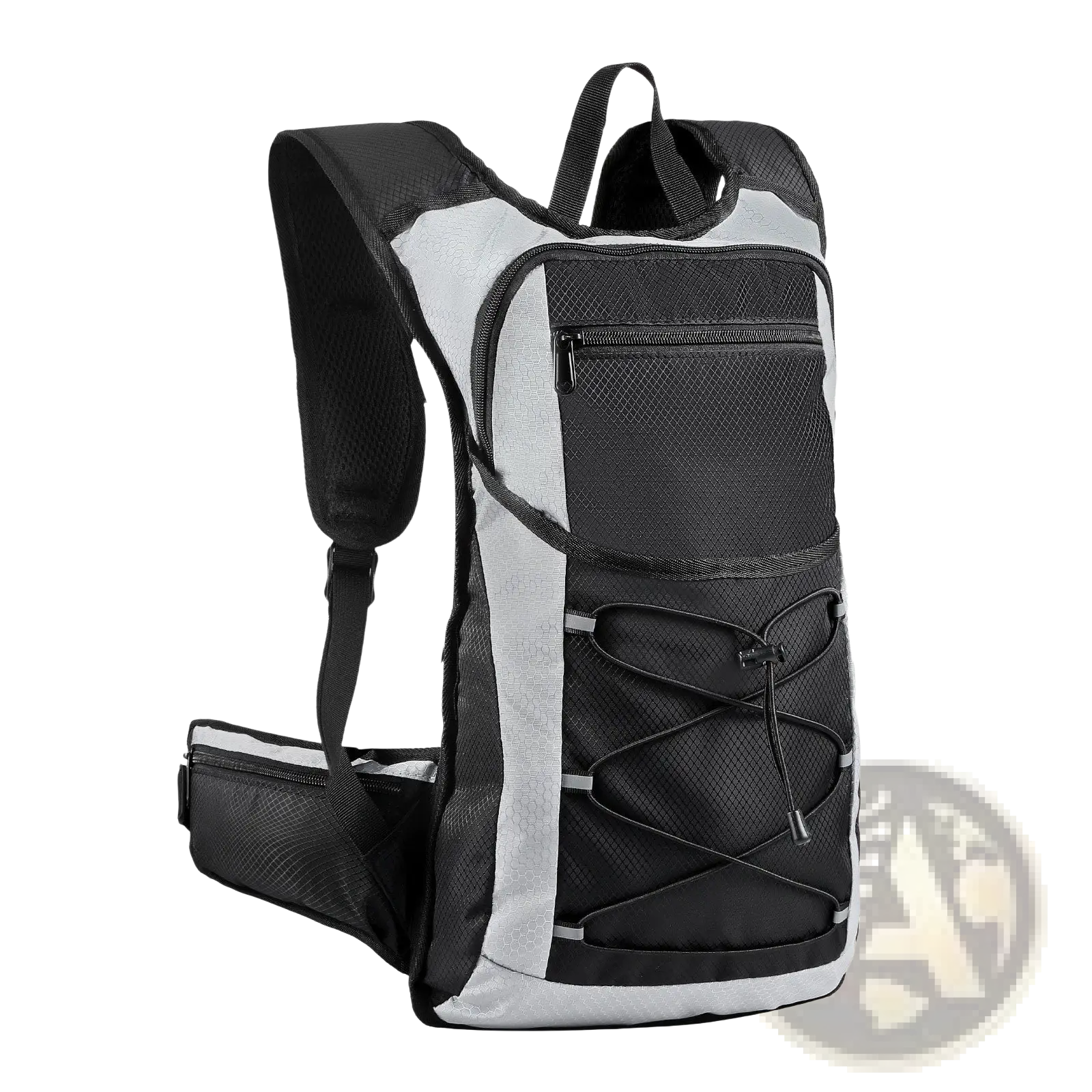 Vevor 15l insulated hydration backpack in black and silver mesh with adjustable straps and reflective accents shown from back