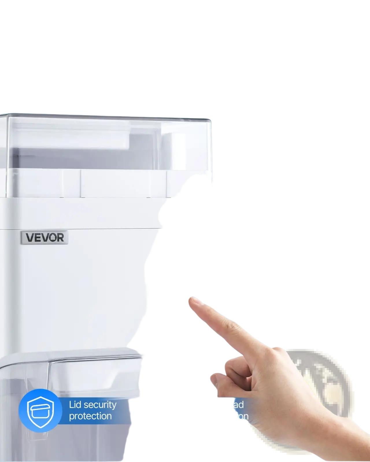 White vevor 300w commercial electric ice crusher and shaver machine with one-click start stop button and coarse fine settings