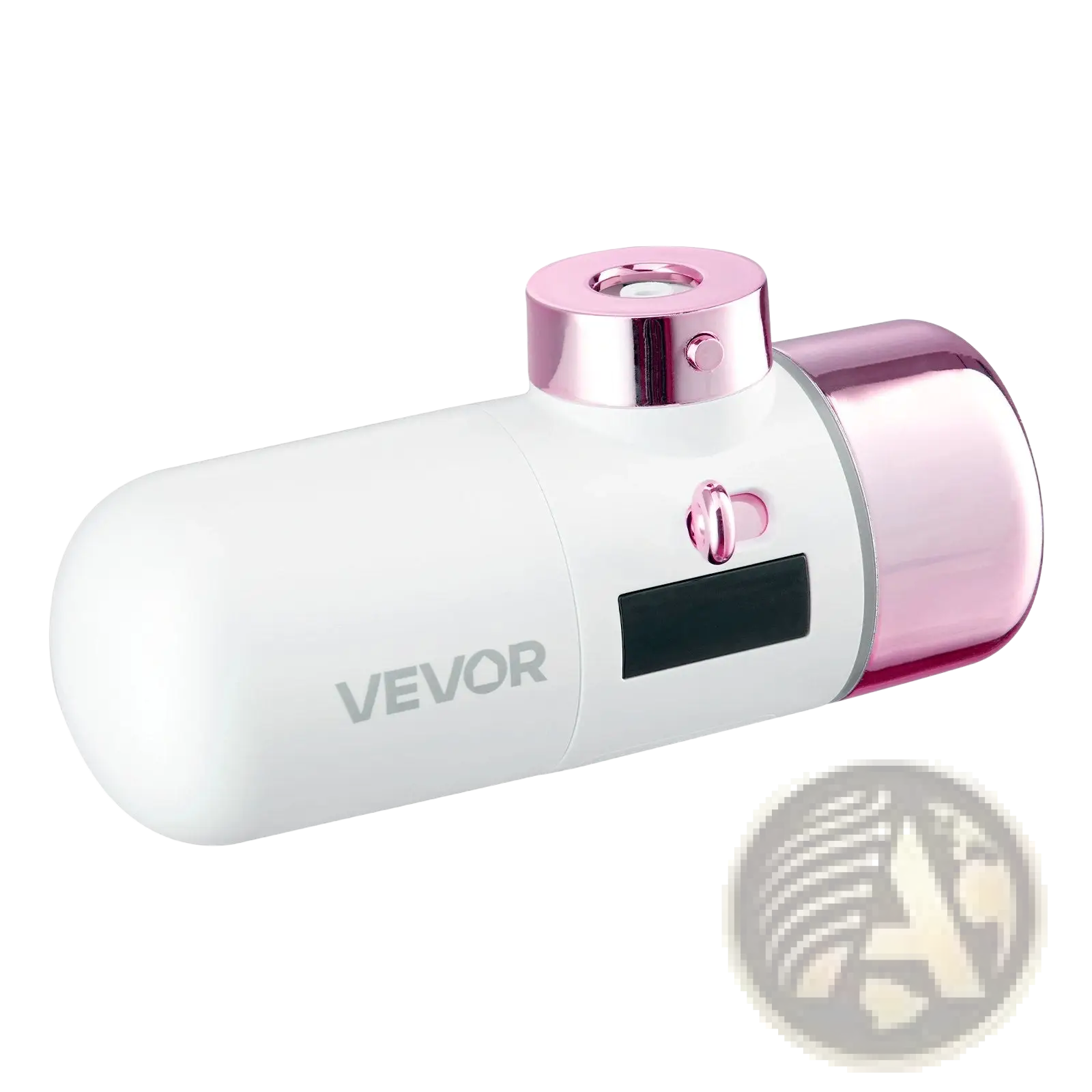 White and rose gold Vevor facial mist sprayer with sleek cylindrical design for refreshing skincare use