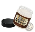 Brown jar of vikada nourishing magical treatment hair mask with black lid for deep moisturizing hair repair 80ml