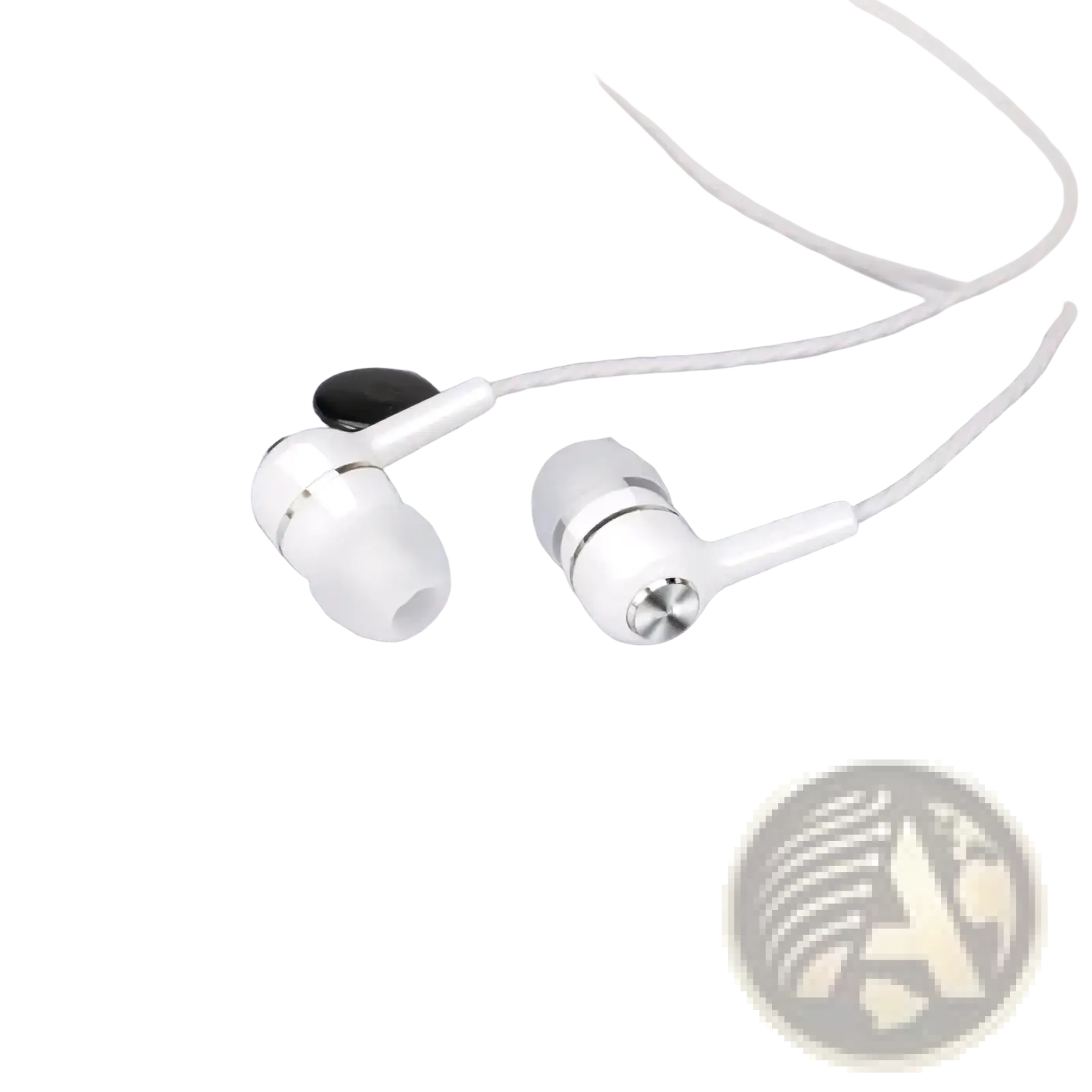 Vikefon wired in-ear gaming headset with mic in white with silver accents and a sleek minimalist design