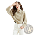 Beige faux leather short trench coat by Vimly with collar, waist belt detail, and long sleeves for women