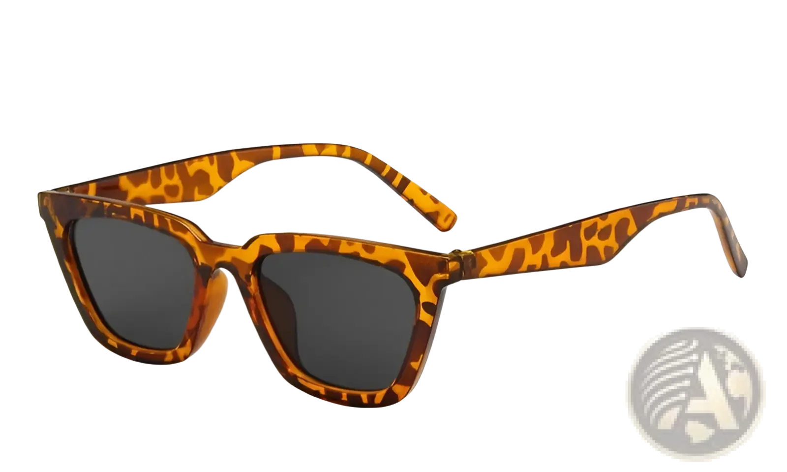 Vintage cat eye sunglasses with tortoiseshell leopard-print acetate frame and dark gray lenses