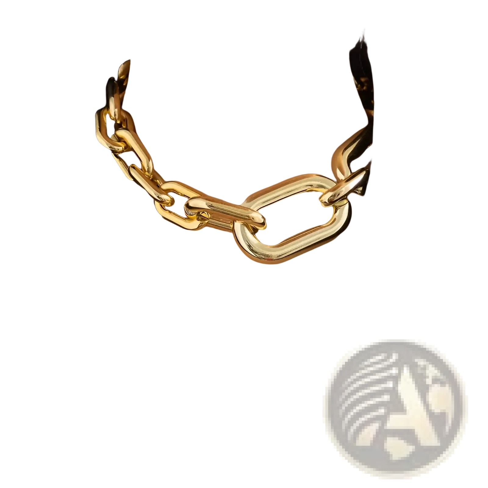 Vintage gold chunky link chain choker necklace featuring a bold gold-toned chunky chain with industrial design