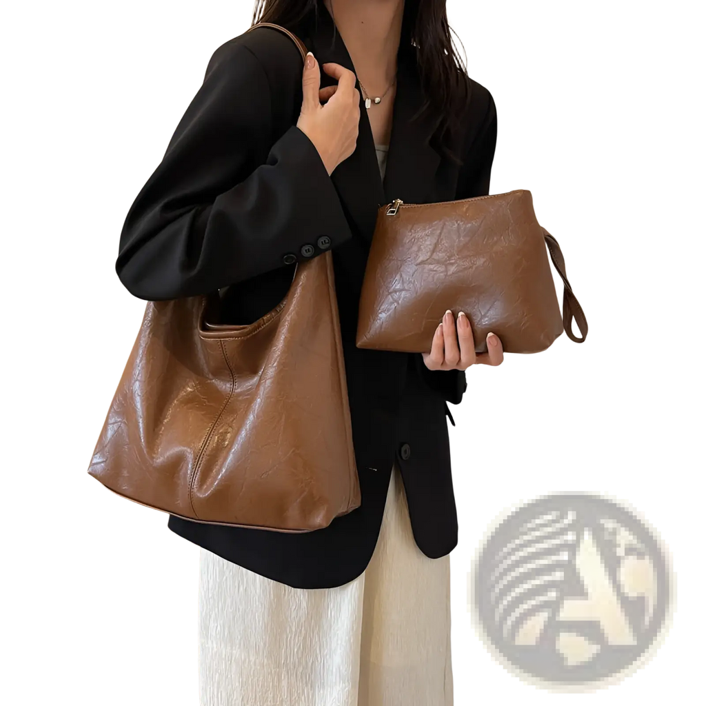 Brown textured leather clutch with short strap from vintage leather tote bag large capacity shoulder handbag collection