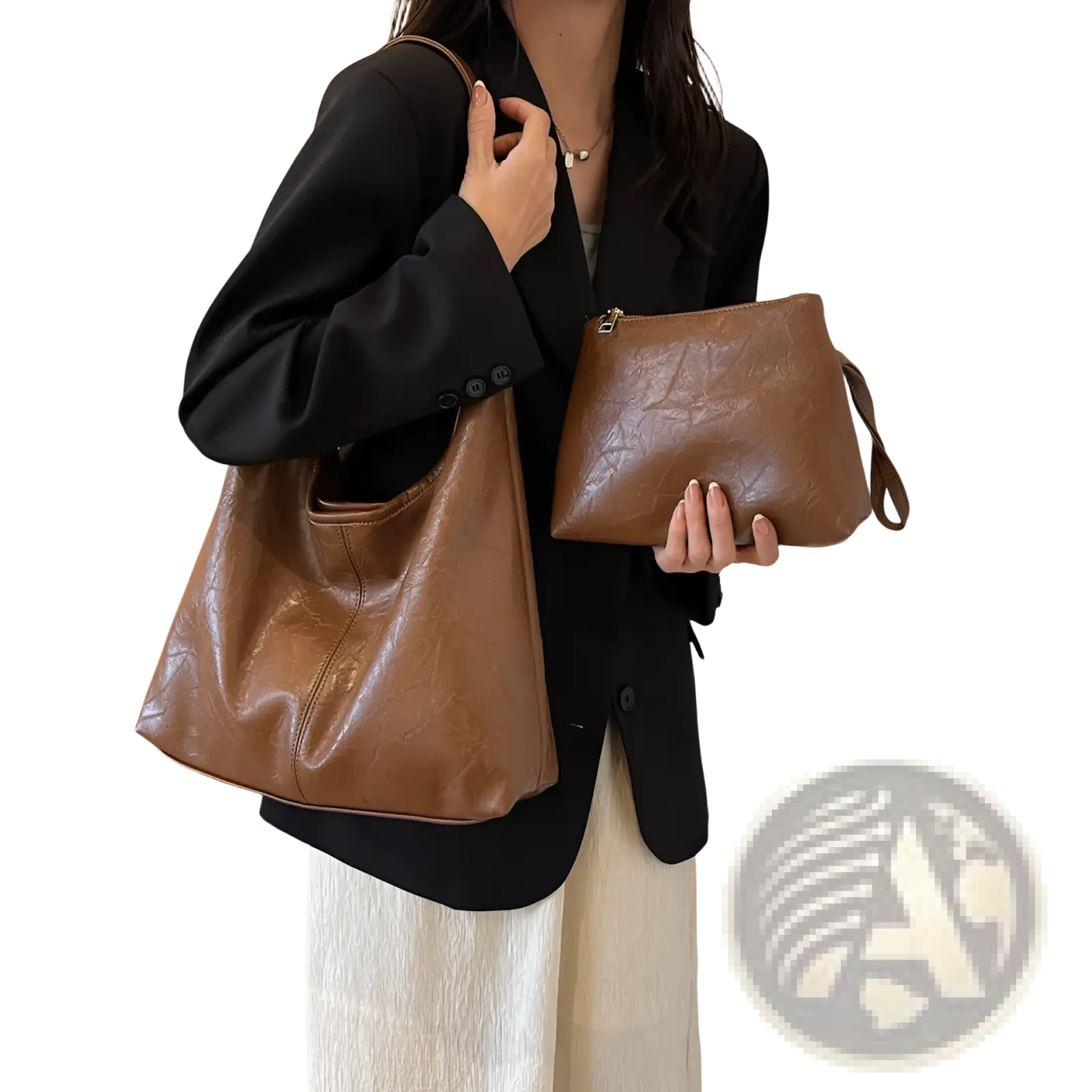Brown textured leather clutch with short strap from vintage leather tote bag large capacity shoulder handbag collection