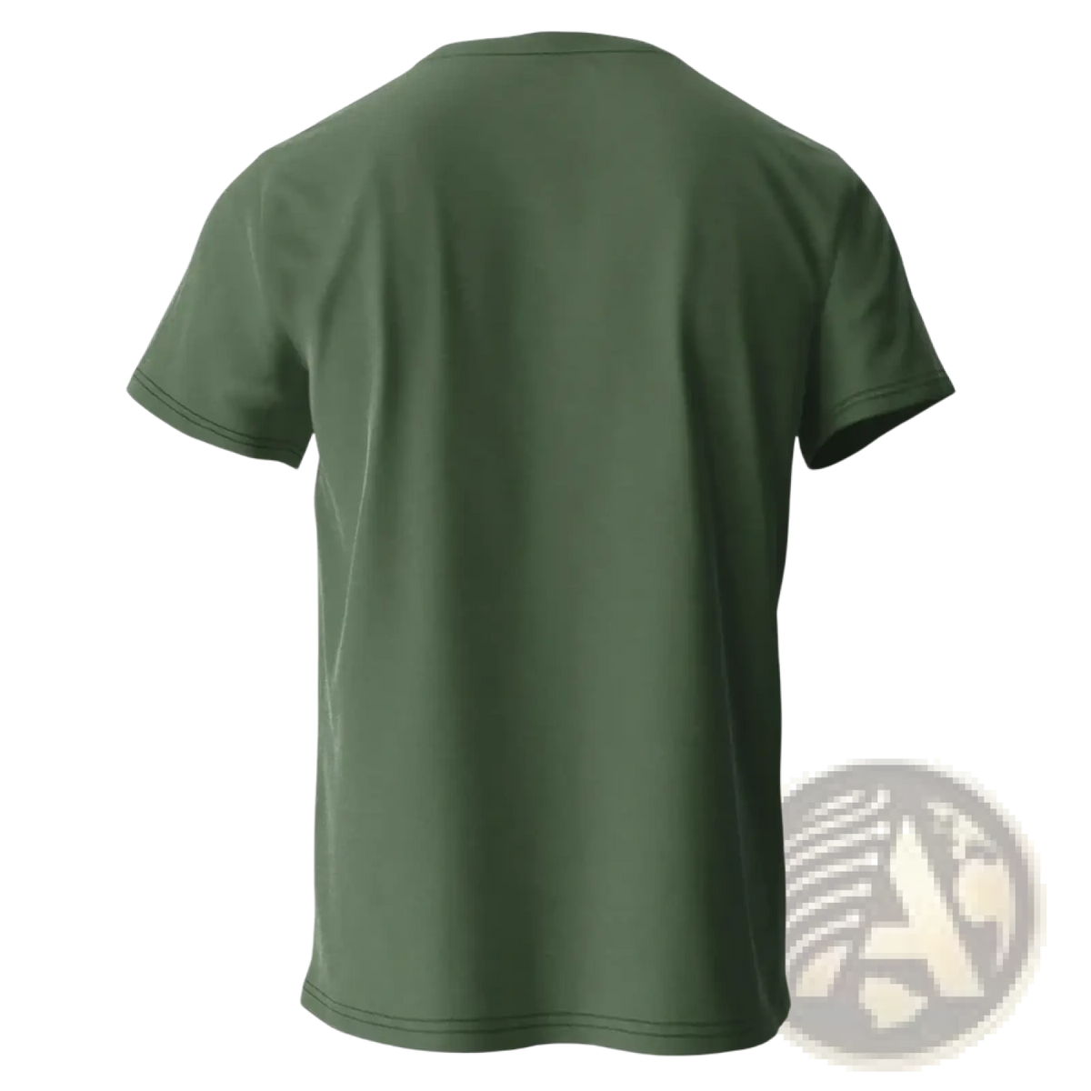 Olive green cotton vintage muscle car graphic t-shirt with classic crew neck and short sleeves