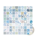 A collection of 100 delicate watercolor floral and butterfly patterned stickers in soft blues pinks yellows for vintage scrapbooking