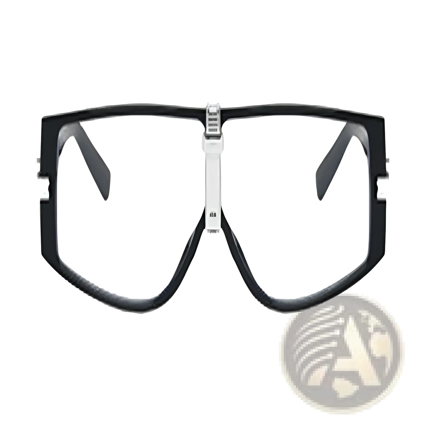 Black-framed vintage shield uv400 oversized sunglasses with clear lenses and a sleek modern futuristic design