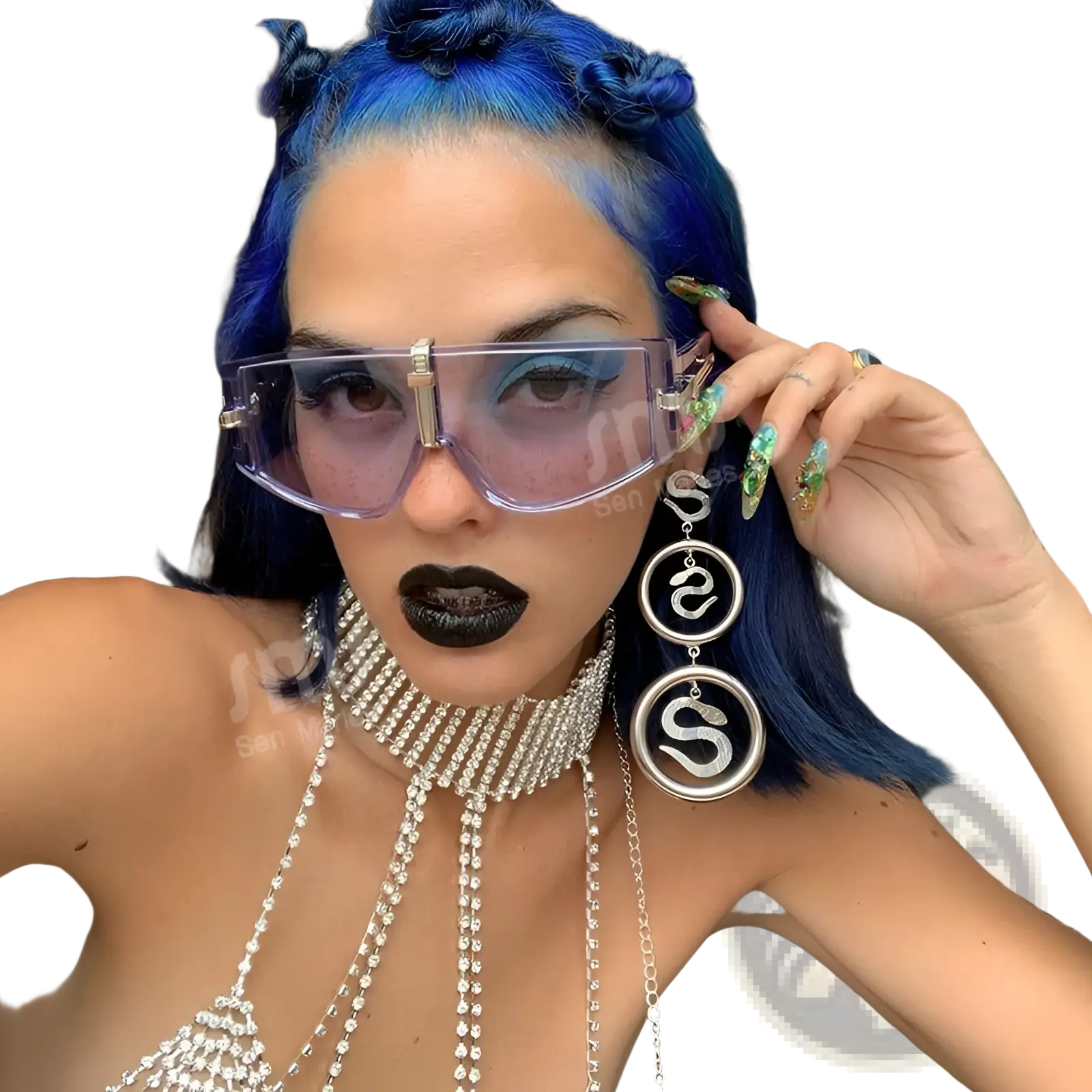 Vintage shield uv400 futuristic oversized sunglasses with transparent purple tint and metallic silver frame accents