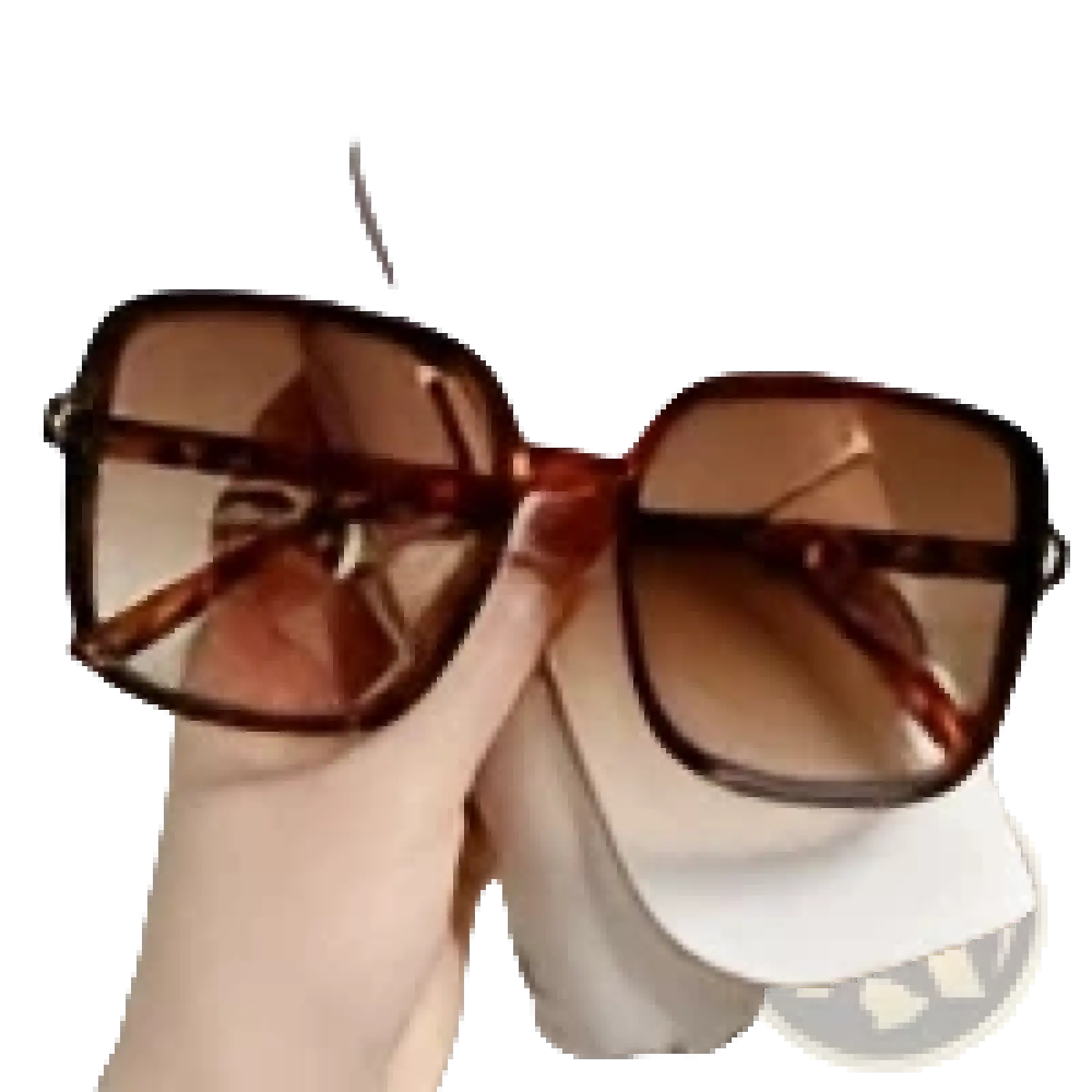 Brown-tinted rectangular vintage square gradient uv protection sunglasses with a sleek modern frame design