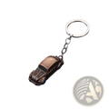 Bronze-colored metal volkswagen beetle keychain with silver ring and chain for car keys and accessories