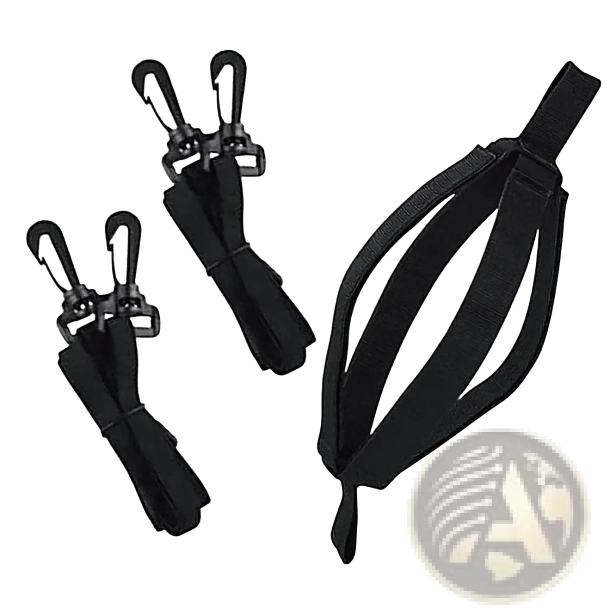 Black nylon volleyball spike training aid soloserve belt with metal carabiner clips for secure attachment