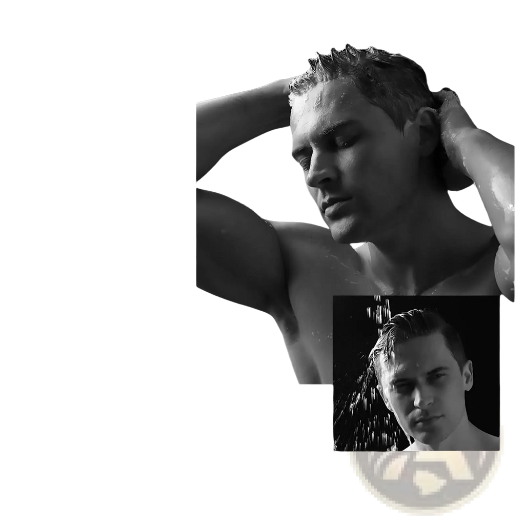 A black-and-white ad for volumizing hair setting spray with niacinamide 100ml designed to moisturize and repair damage