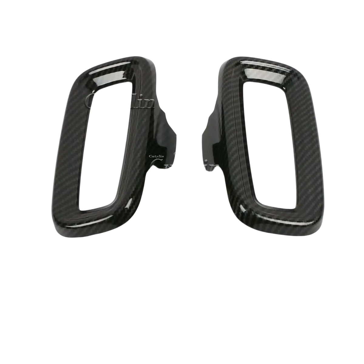 Black carbon fiber textured interior trim pieces with glossy finish for volvo xc40 2019-2021