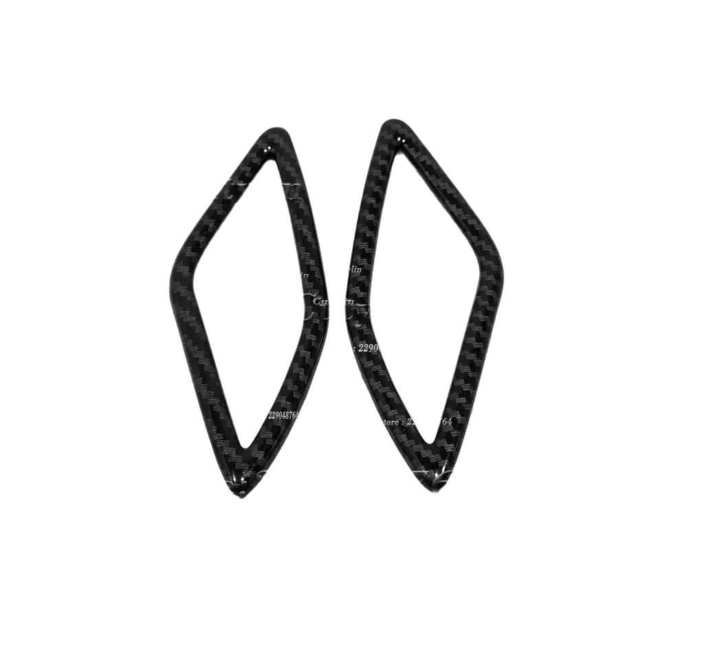 Black carbon fiber car mirror cover with diamond-shaped design for volvo xc40 interior trim kit 2019-2021