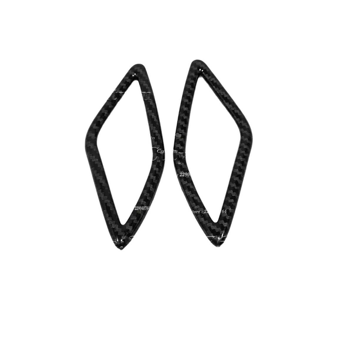 Black carbon fiber car mirror cover with diamond-shaped design for volvo xc40 interior trim kit 2019-2021