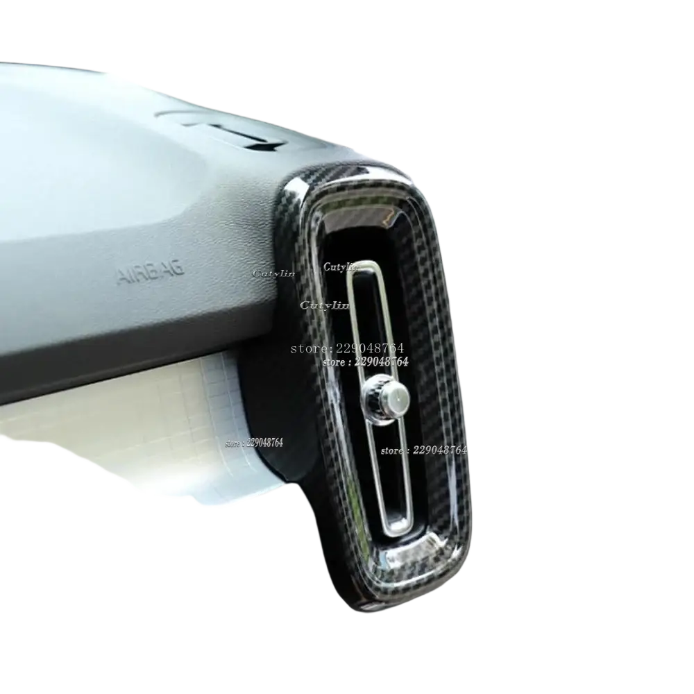 Volvo XC40 carbon fiber interior trim kit air vent cover with sleek chrome trim and central control knob 2019-2021