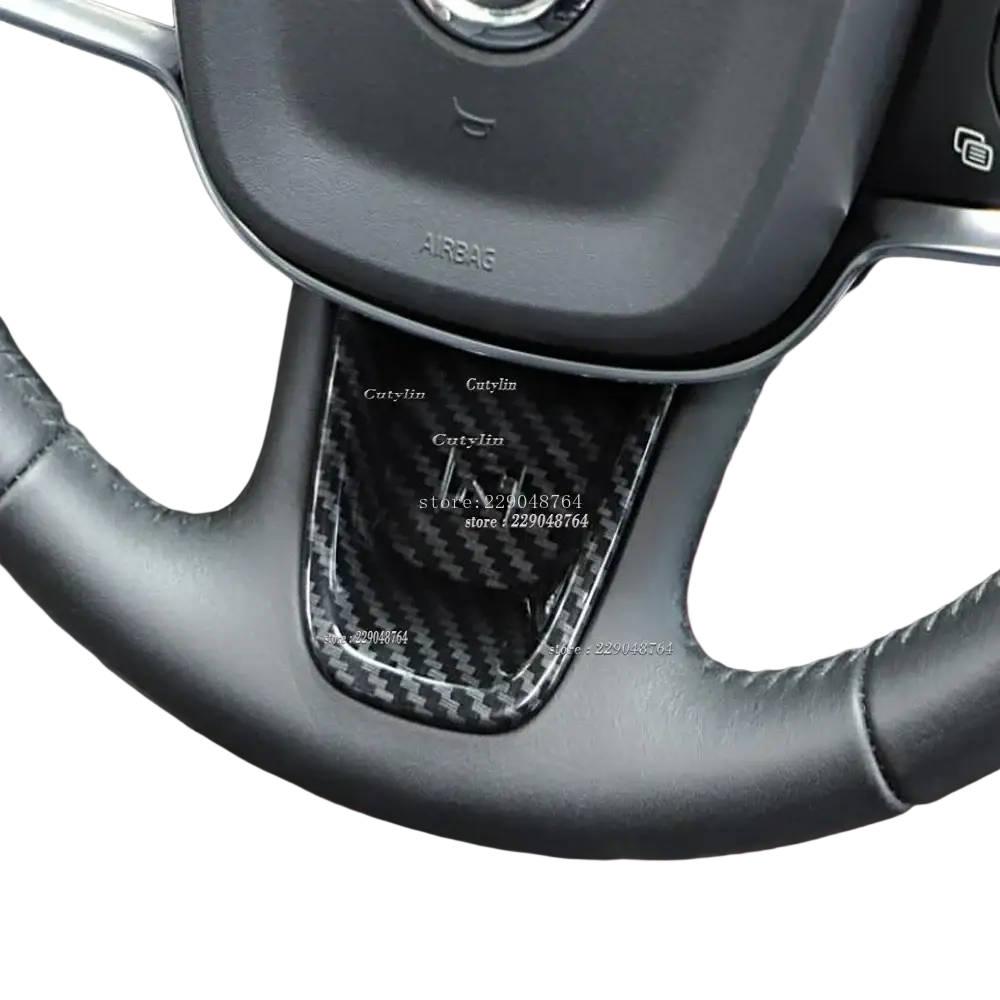 Carbon fiber black steering wheel accent cover for Volkswagen in Volvo XC40 carbon fiber interior trim kit 2019-2021