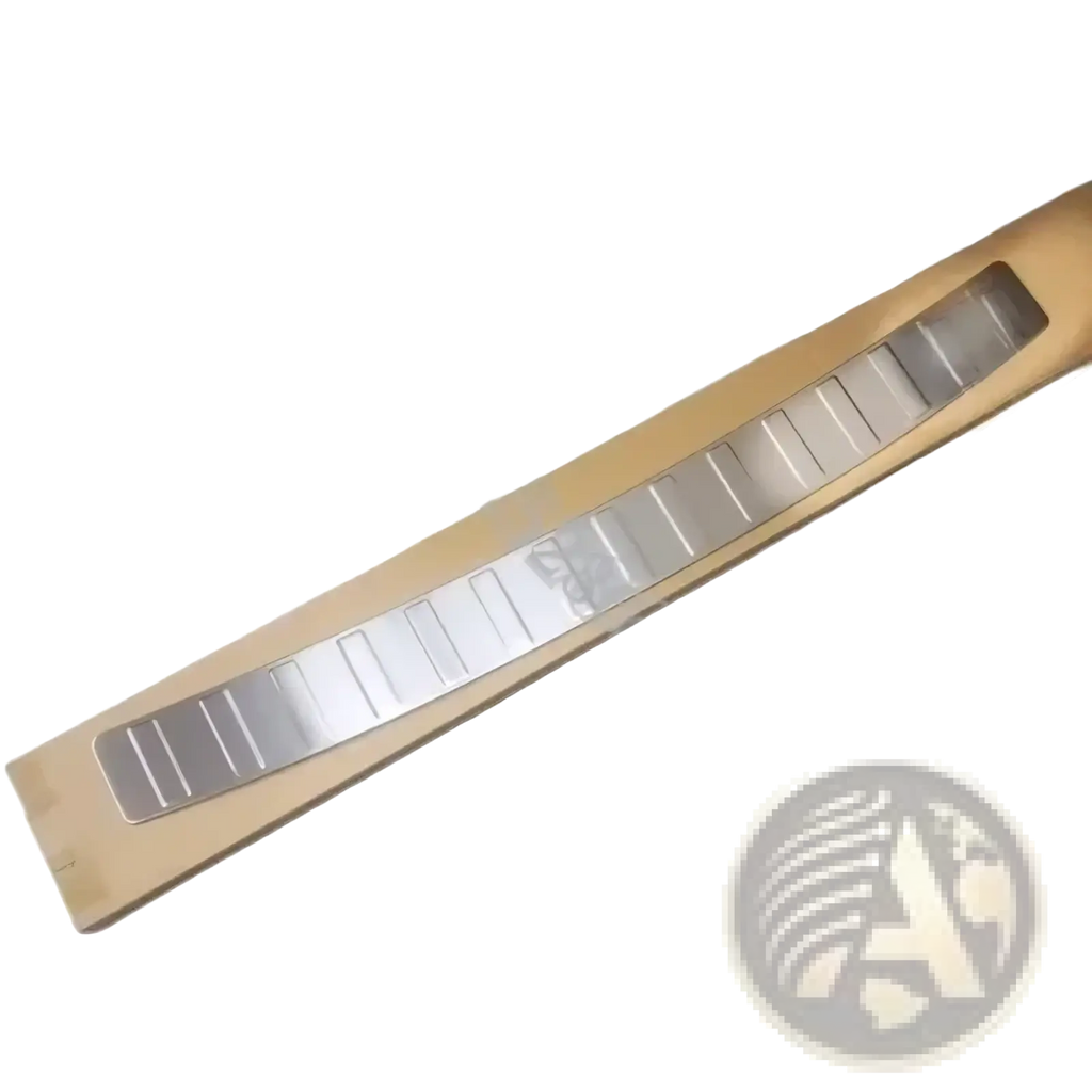 Vw Golf 6 Mk6 rear door bumper protector sill plate gold with silver ribbed metal strip on top side