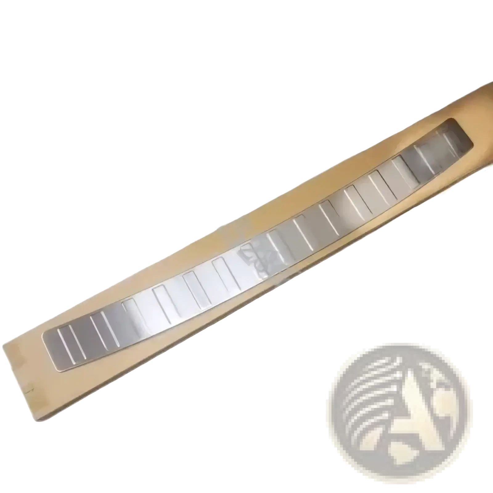 Vw Golf 6 Mk6 rear door bumper protector sill plate gold with silver ribbed metal strip on top side