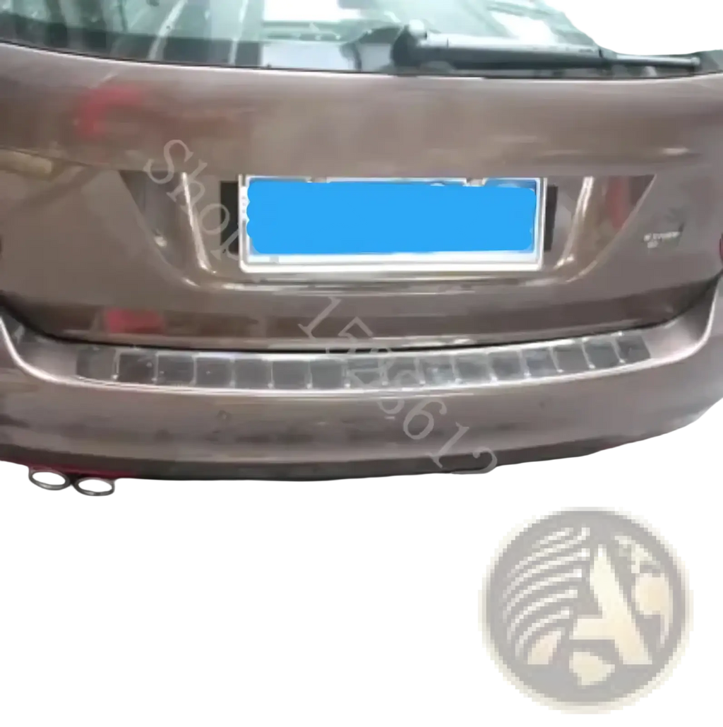 Silver metallic vw golf 6 mk6 rear door bumper protector sill plate with textured ribbed surface and integrated mounting clips
