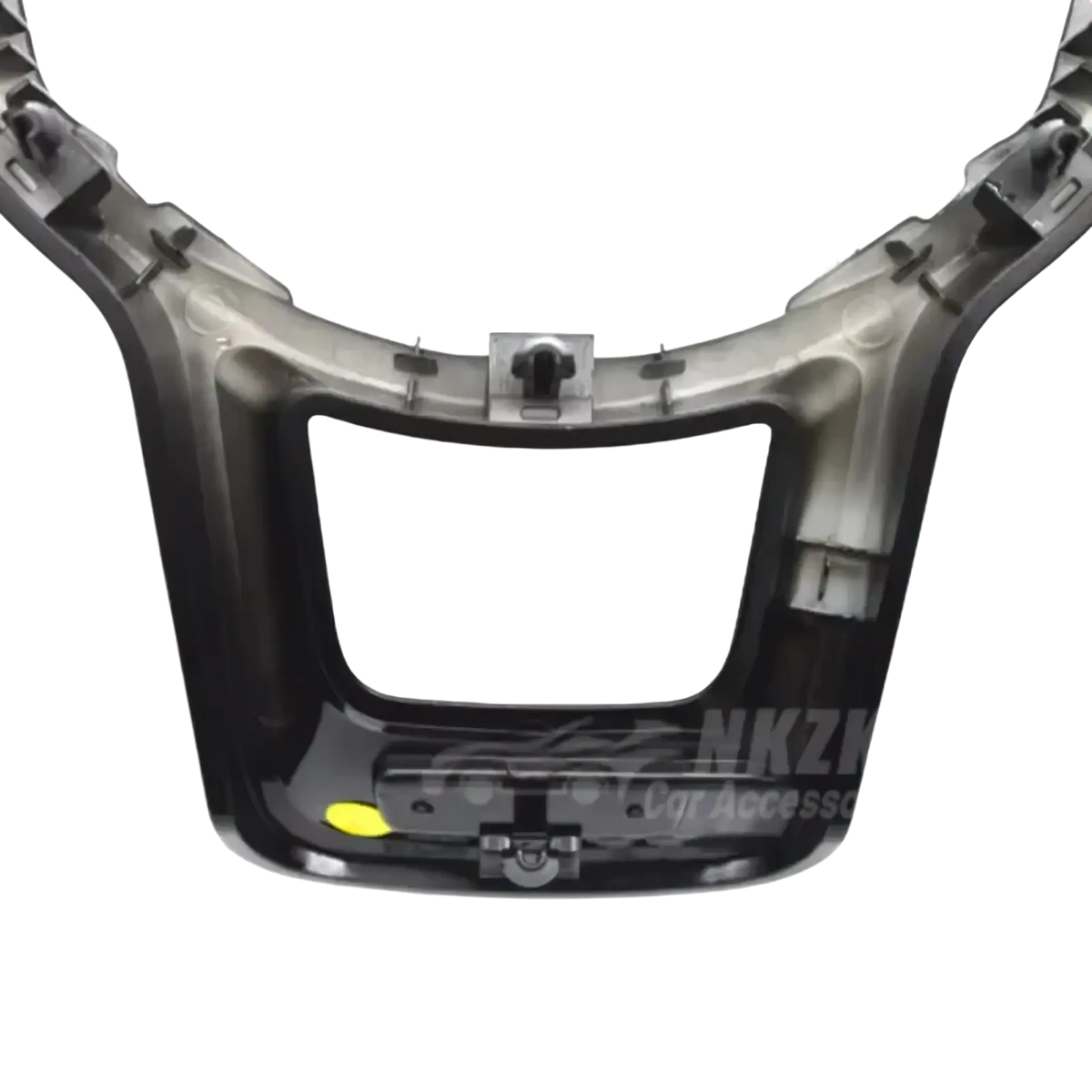 Black plastic vw golf 7 mk7 gti steering wheel trim and mirror housing dashboard frame with central bracket back view