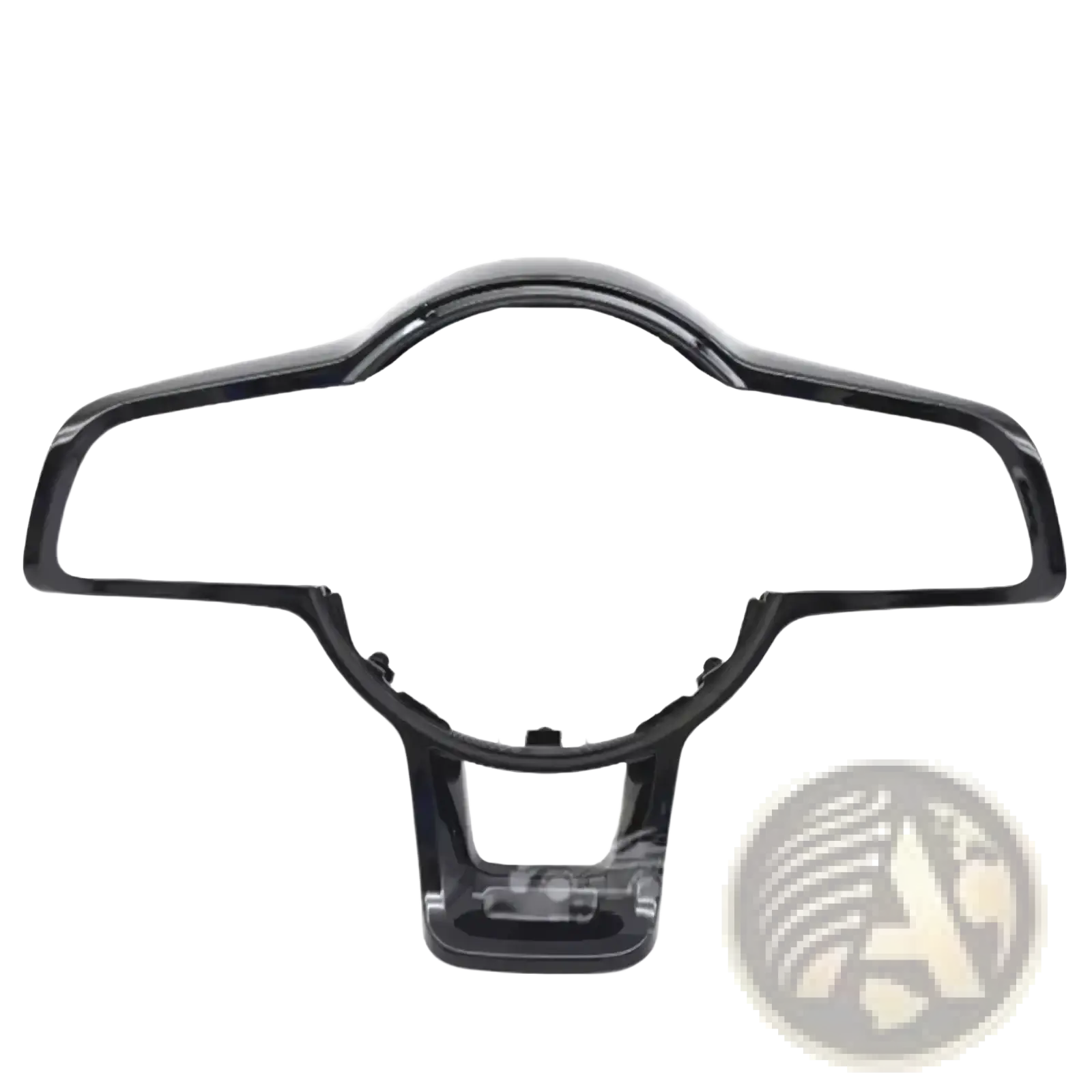 Vw golf 7 mk7 gti black glossy plastic steering wheel trim ring with sleek modern design visible from front side