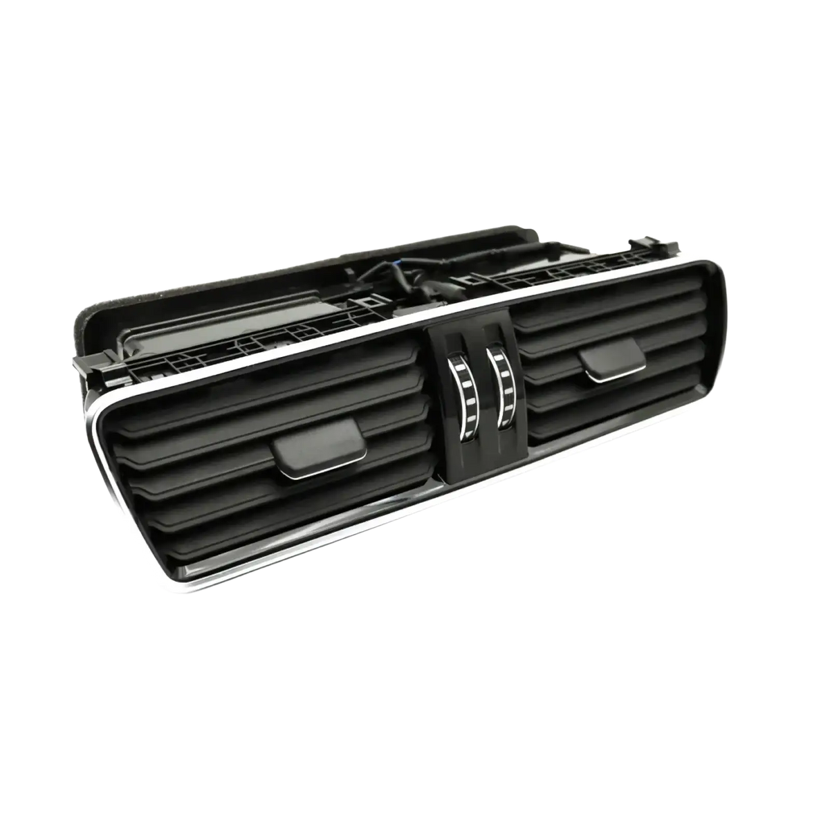 Black plastic vw passat b6 b7 front air vent replacement set with silver trim and dual circular control dials